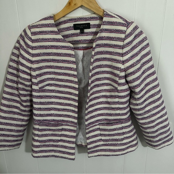 Talbots Purple and White Blazer with Stripes - Picture 1 of 4